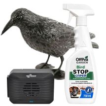 Комплект против гълъби – ултразвуков уред Weitech, плашило гарван и спрей Bird Stop - Otrovi