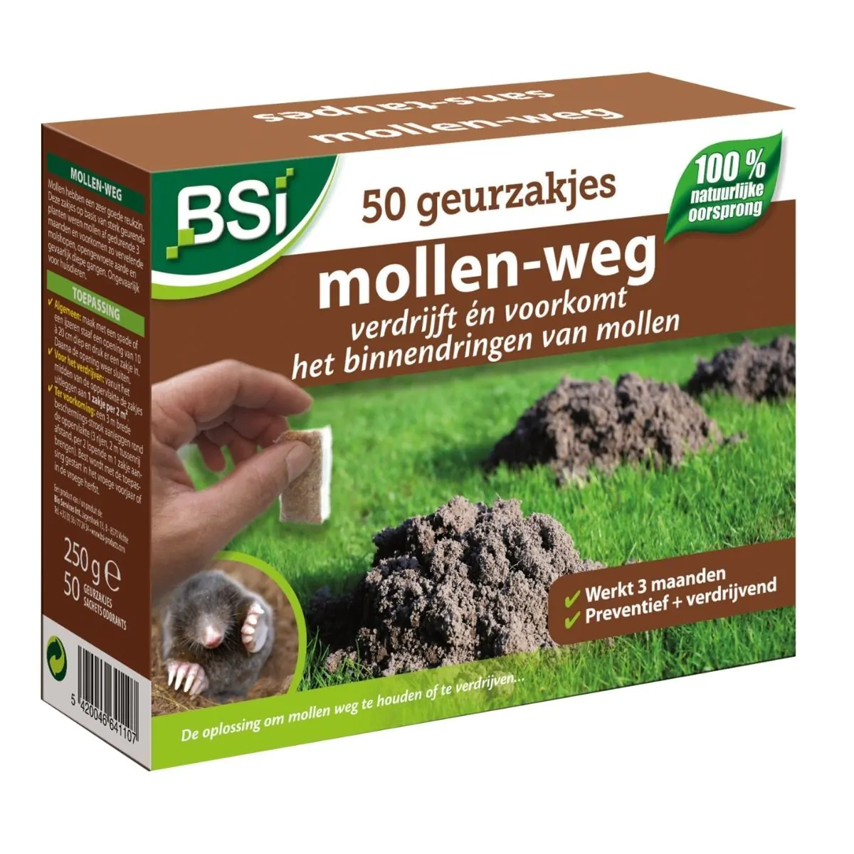 BSI Mollen-Weg водоразтворими ароматизирани сашета против къртици – опаковка 50 броя