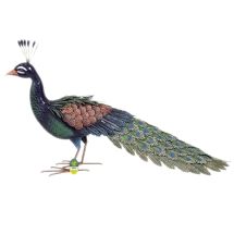 Стилизирана декоративна фигурка на паун от метал – 94 см Стилизирана декоративна фигурка на паун от метал – 94 см - Otrovi