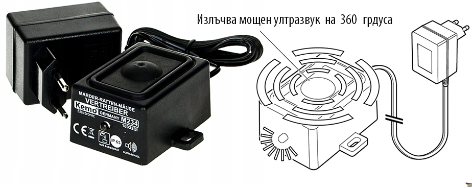 Уред против мишки и плъхове с мощен ултразвук>>Кемо М234>>Топ Цена 