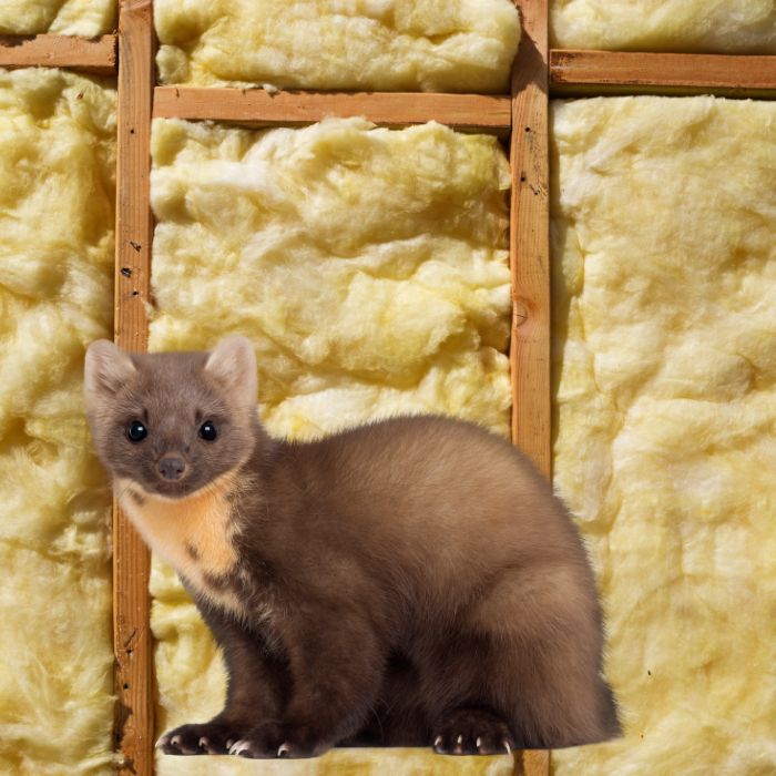 Белка в изолация от вата на покрива