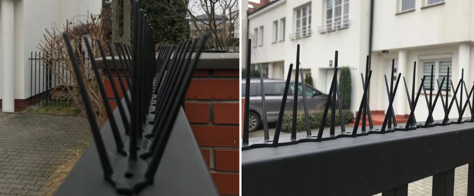 Монтаж на черни шипове против гълъби