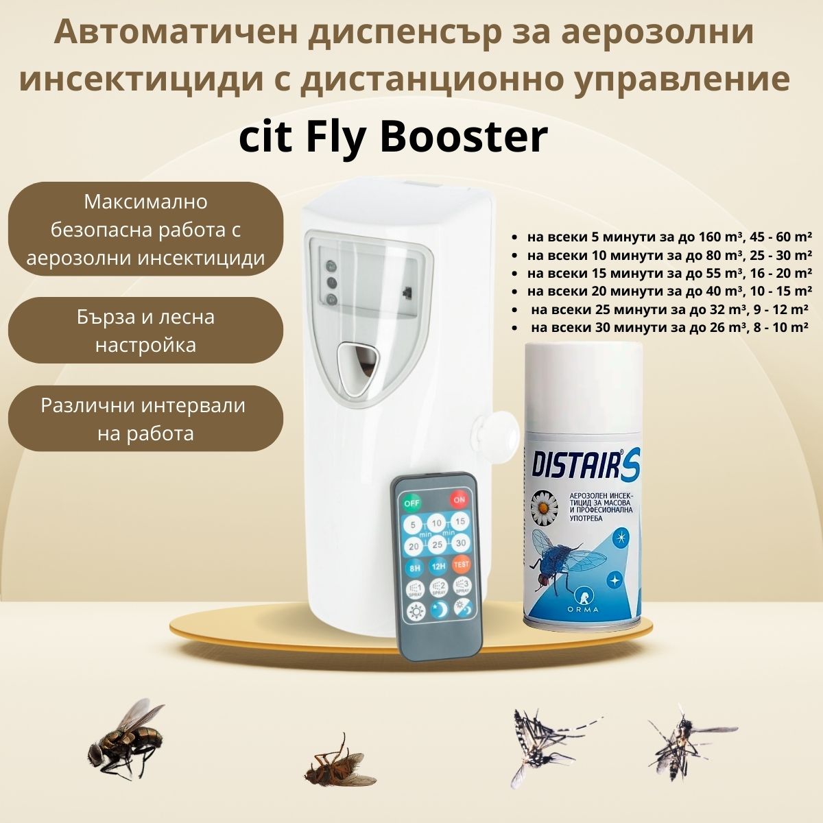 аерозолен комплект за защита от летящи насекоми