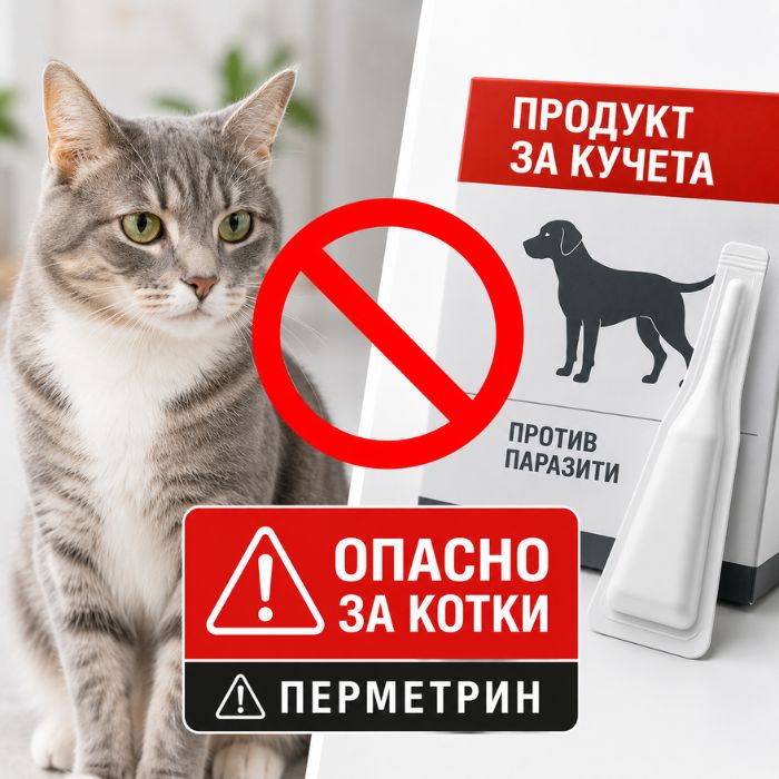 Препарат за кучета с перметрин е опасен за котки