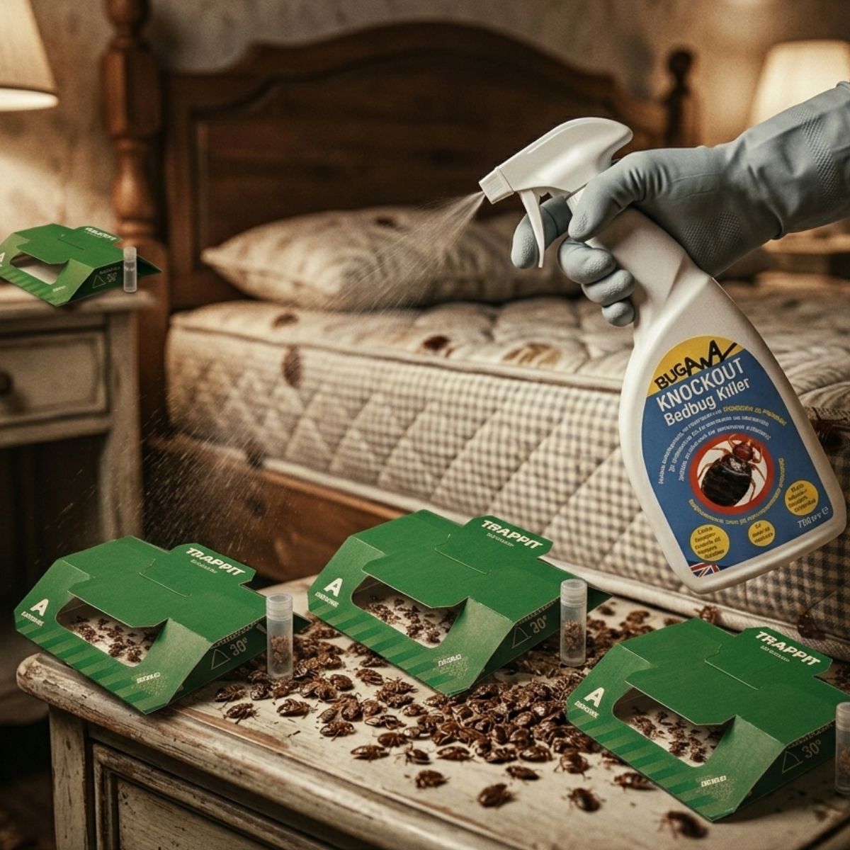 Защитена и спокойна спалня след успешно третиране и мониторинг с комплект препарати и капани против дървеници