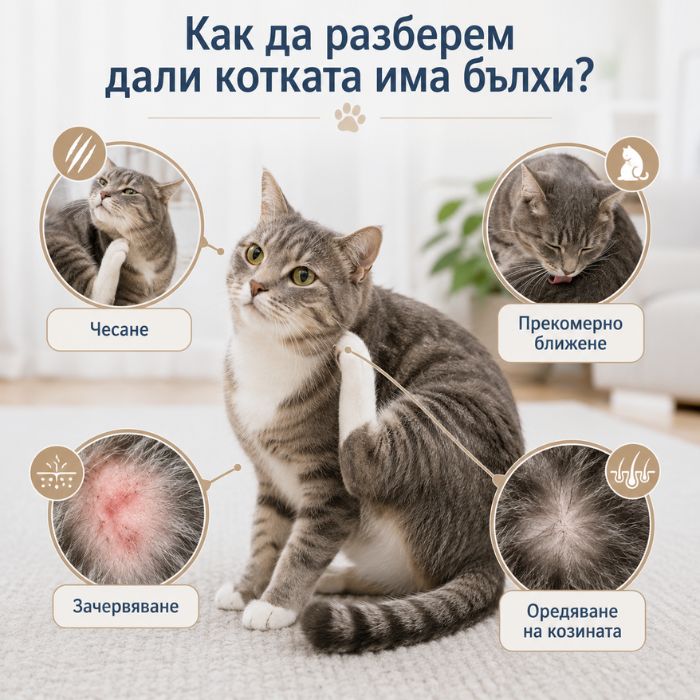Признаци за бълхи при котка – чесане, ближене, зачервяване и оредяване на козината Тест за мръсотия от бълхи
