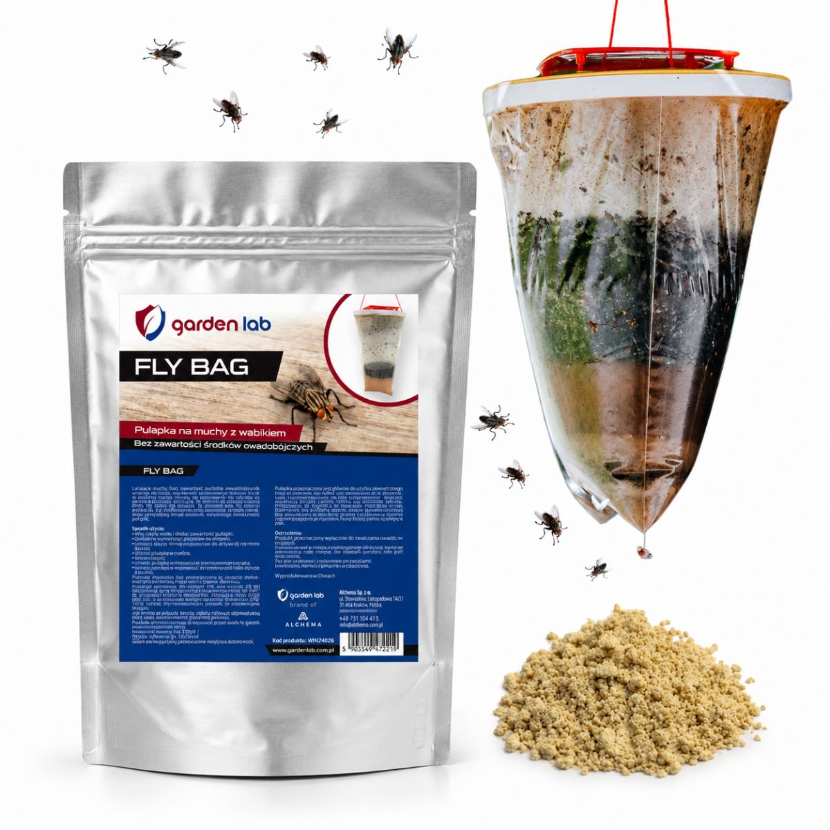 Комплект капан за мухи Fly Bag с атрактант и примамка за мухи