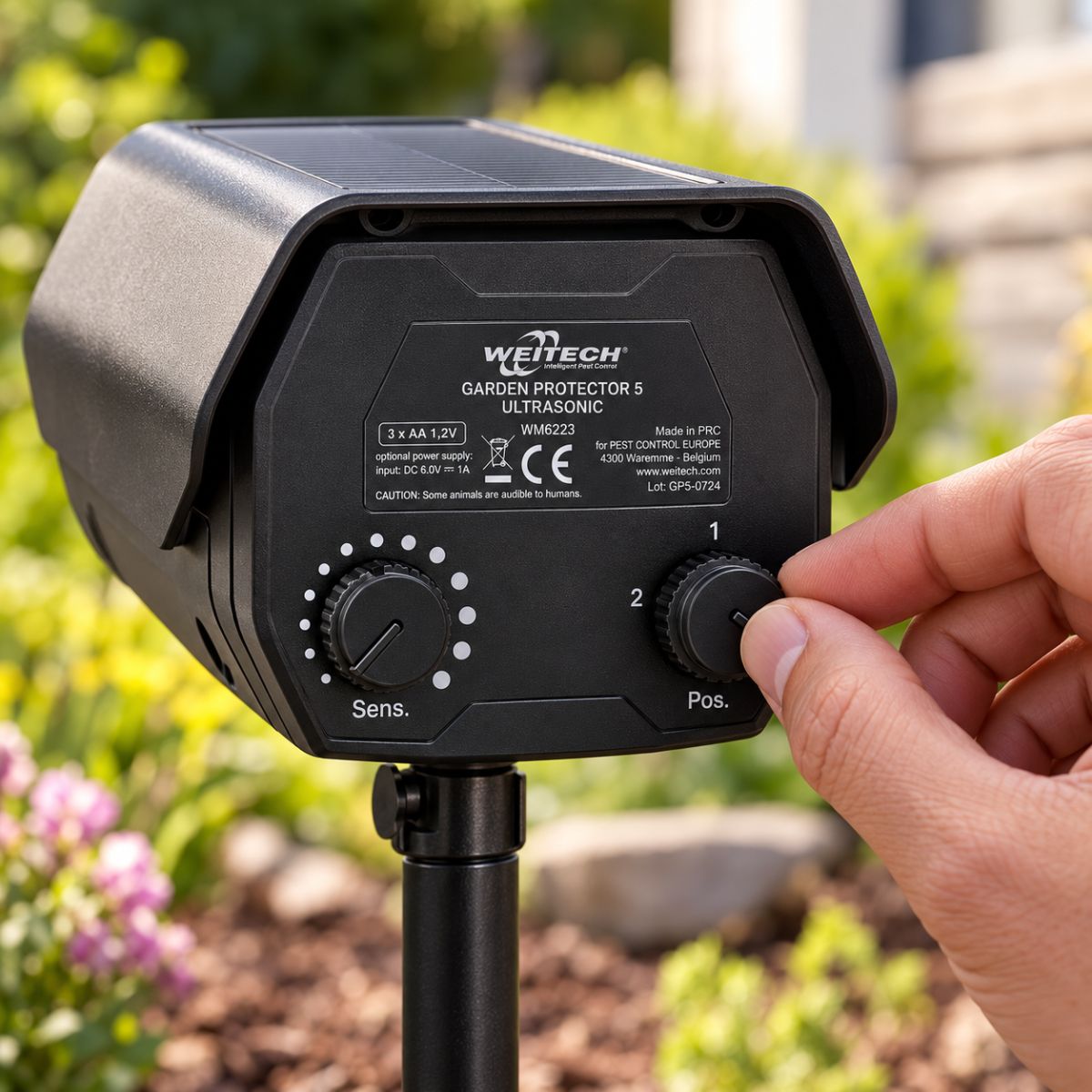 Настройка на чувствителност и честота на Weitech Garden Protector 5 WK0057